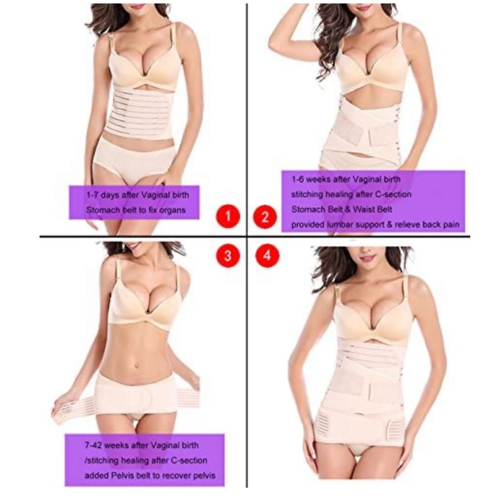 Postpartum belly waist and pelvis belt 3 in 1 - one size